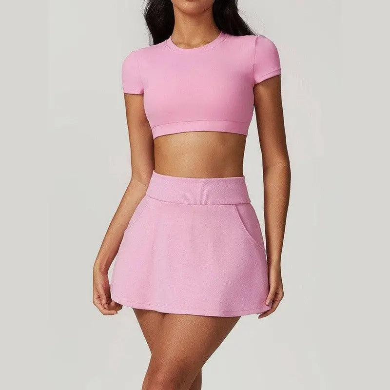 MunaWear  Sets  Dahlia - Stylish Women's Crop Top And Skirt Duo For Effortless Athleisure Chic