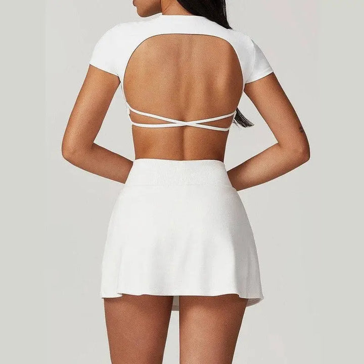 MunaWear  Sets  Dahlia - Stylish Women's Crop Top And Skirt Duo For Effortless Athleisure Chic