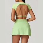 MunaWear  Sets  Dahlia - Stylish Women's Crop Top And Skirt Duo For Effortless Athleisure Chic