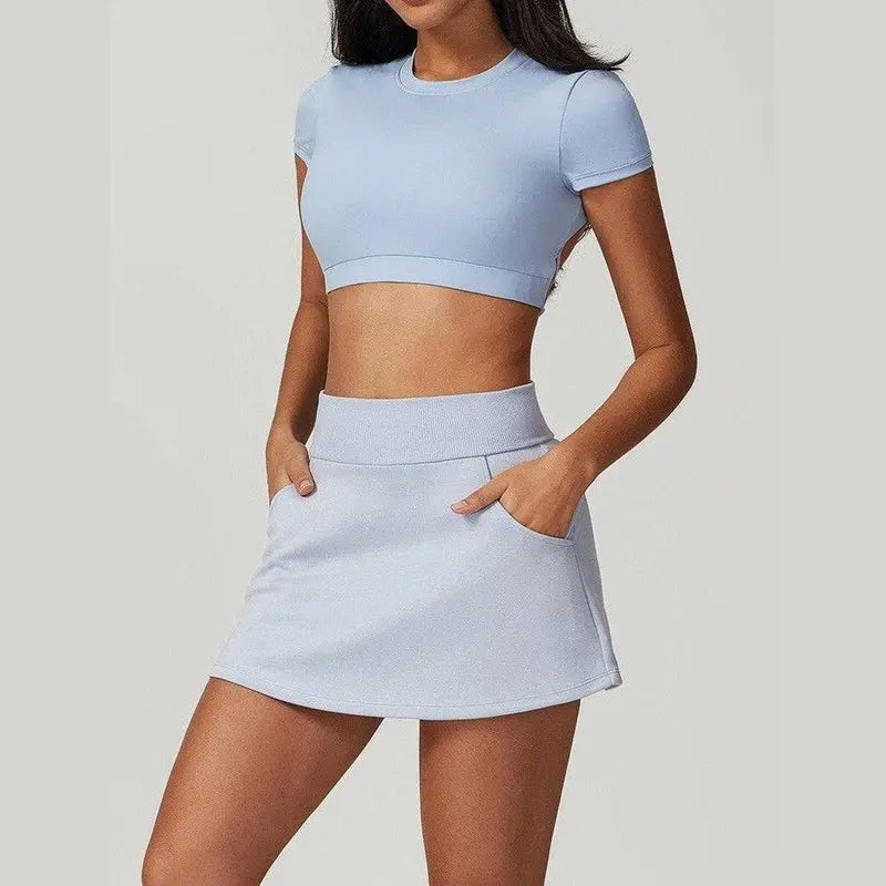 MunaWear  Sets  Dahlia - Stylish Women's Crop Top And Skirt Duo For Effortless Athleisure Chic