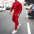 MunaWear - Sets - Timber - Luxe Mens Tracksuit Set with Adjustable Fit for Ultimate Comfort - Red
