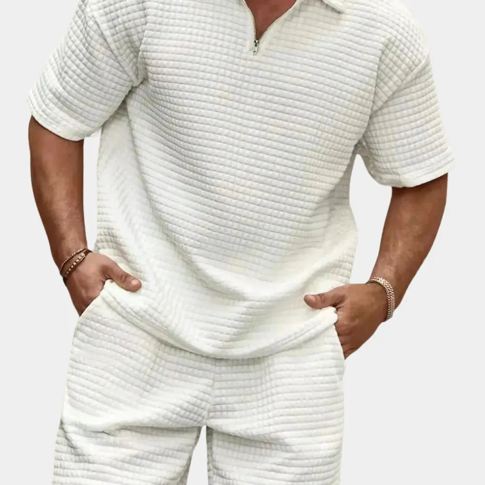 Davy – Stylish 2-Piece Men's Set with Tailored Polo & Shorts Size S-L 0