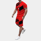 Ethan – Comfortable Two-Piece Summer Outfit for Men, Black & Red, Size S-XXL 0