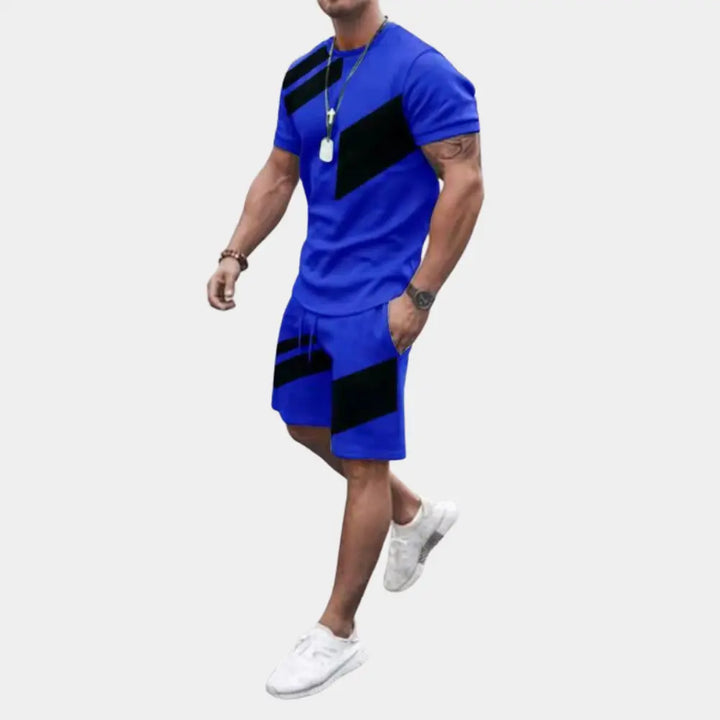 Ethan – Comfortable Two-Piece Summer Outfit for Men, Black & Red, Size S-XXL 2