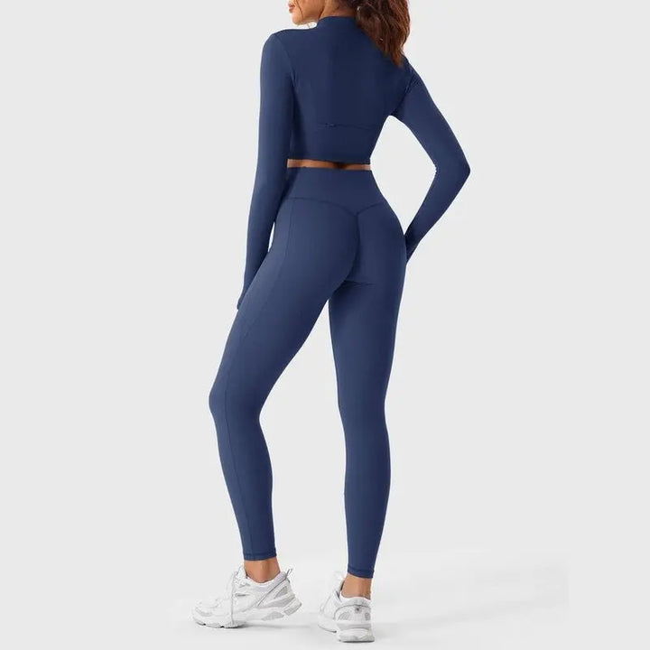 MunaWear  Sets  Lara - Chic Women's Activewear Set With Seamless Leggings And Cropped Top