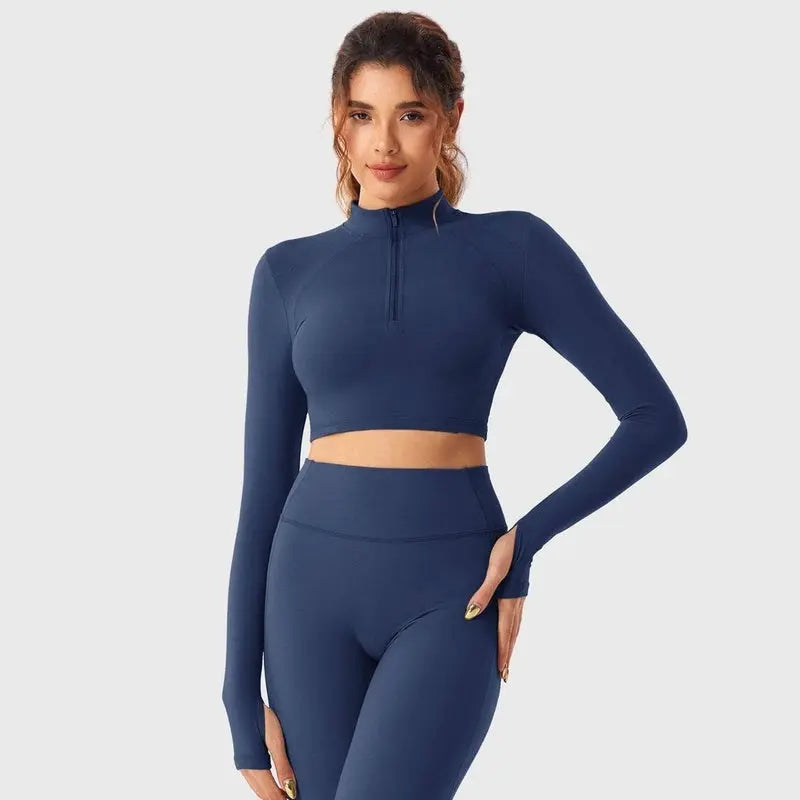 MunaWear  Sets  Lara - Chic Women's Activewear Set With Seamless Leggings And Cropped Top