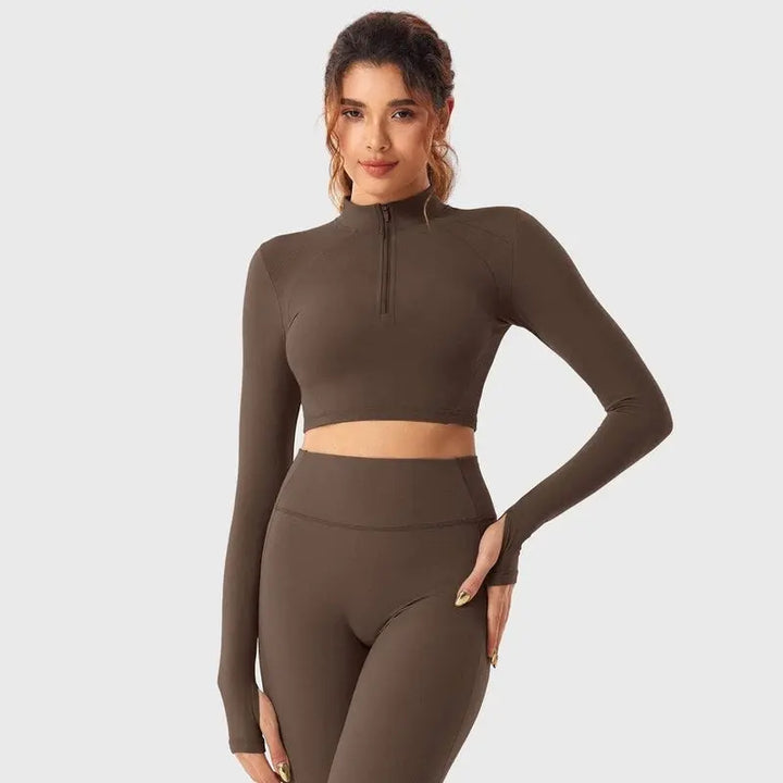 MunaWear  Sets  Lara - Chic Women's Activewear Set With Seamless Leggings And Cropped Top