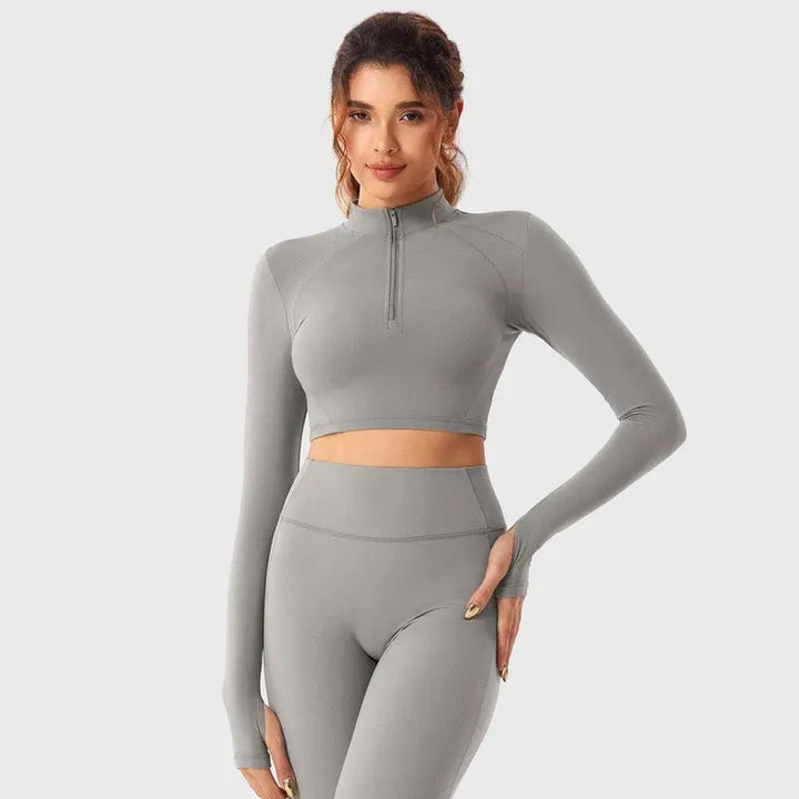 MunaWear  Sets  Lara - Chic Women's Activewear Set With Seamless Leggings And Cropped Top