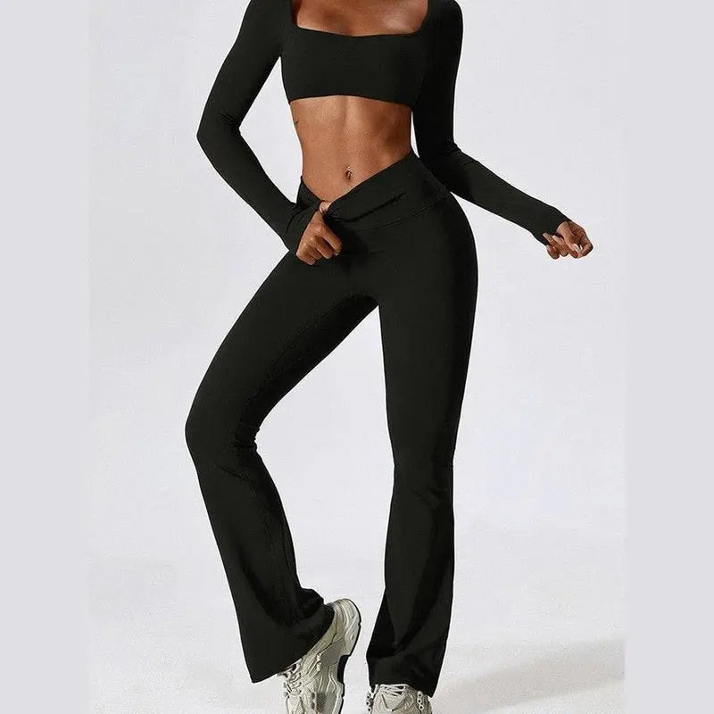 MunaWear  Sets  Lila - Stylish Long-Sleeve Activewear Set for Women's Yoga and Fitness
