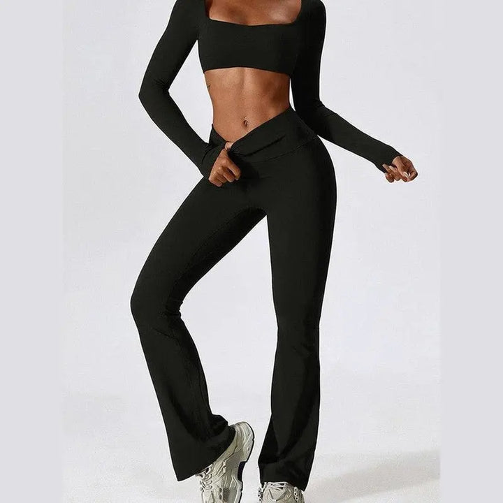 MunaWear  Sets  Lila - Stylish Long-Sleeve Activewear Set for Women's Yoga and Fitness