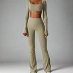 MunaWear  Sets  Lila - Stylish Long-Sleeve Activewear Set for Women's Yoga and Fitness