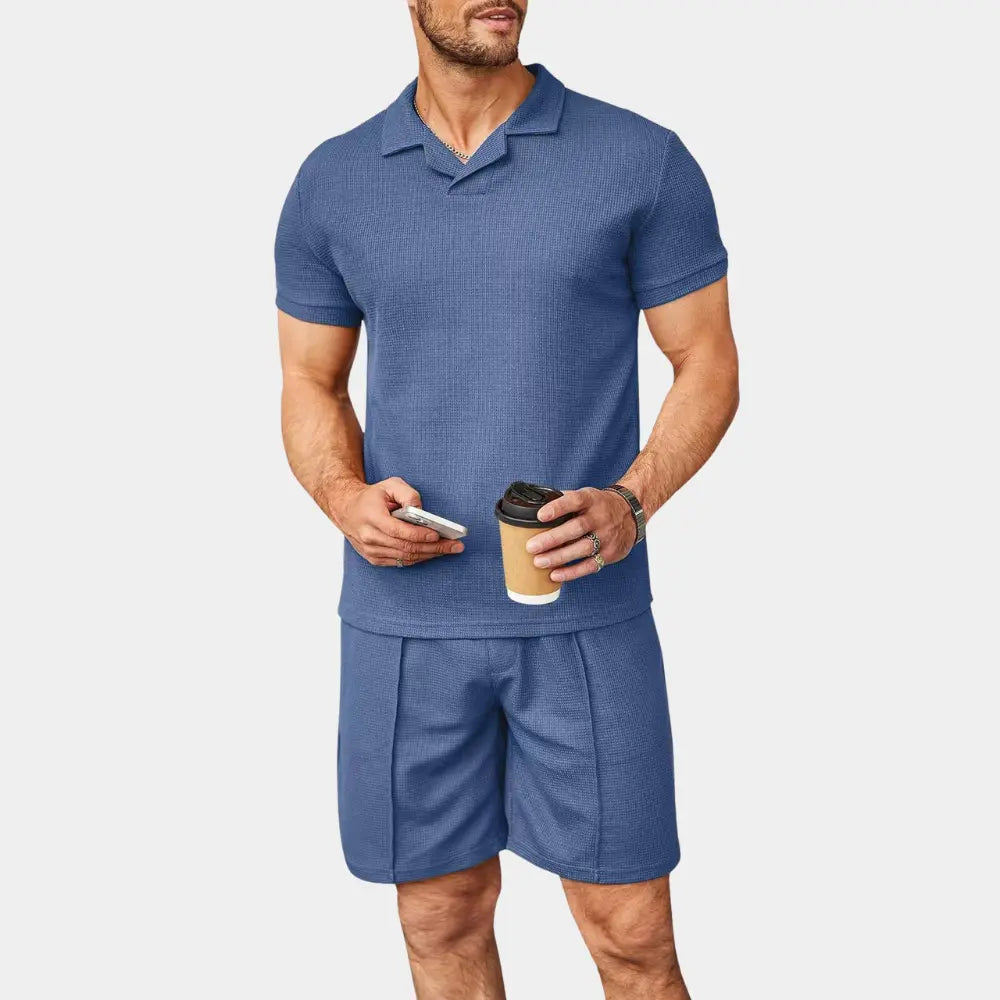 Luca – Comfortable 2-Piece Polo and Shorts Set for Men, Stylish Casual Wear, Size S-L 0