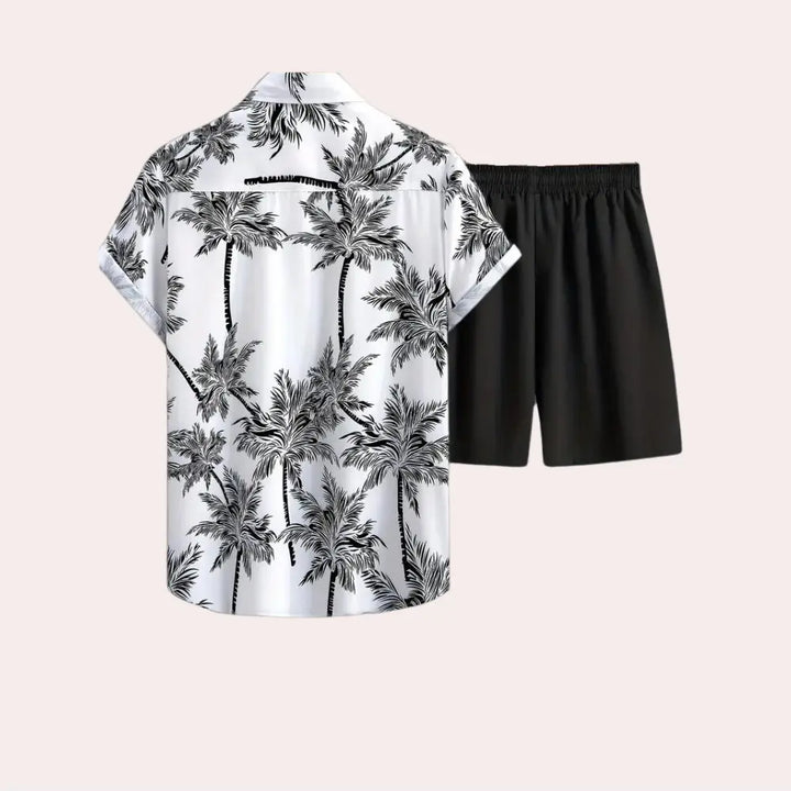 Lucas - Tropical Men's Set with Breezy Shirt & Matching Shorts, Sizes S-L 1