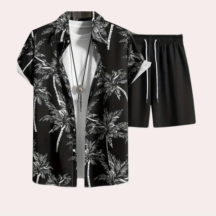 Lucas - Tropical Men's Set with Breezy Shirt & Matching Shorts, Sizes S-L 3