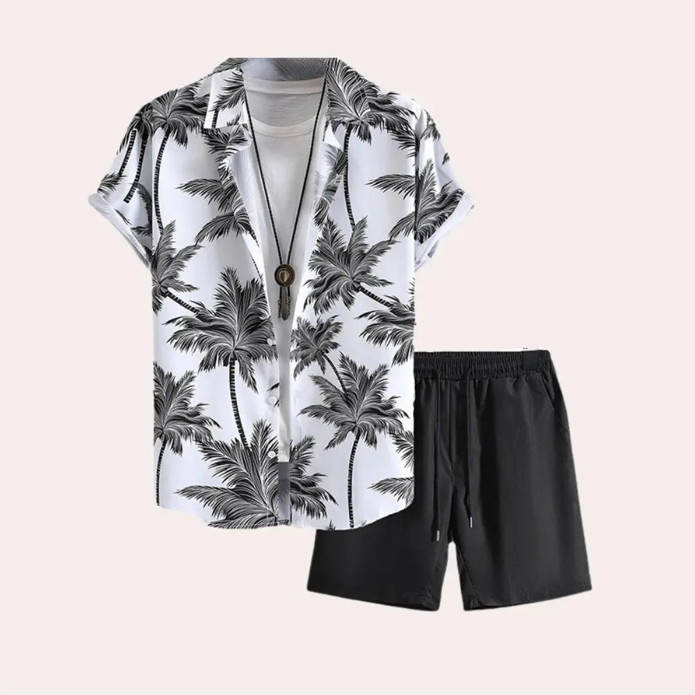 Lucas - Tropical Men's Set with Breezy Shirt & Matching Shorts, Sizes S-L 0