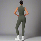 Talia - Stylish Two-Piece Workout Set Featuring Leggings And Sleeveless Top