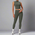 Talia - Stylish Two-Piece Workout Set Featuring Leggings And Sleeveless Top