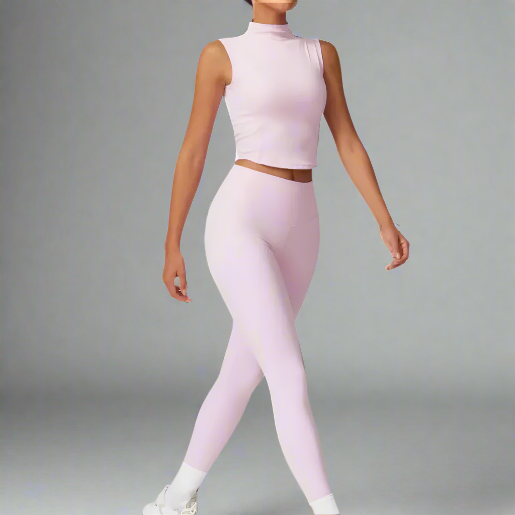 Talia - Stylish Two-Piece Workout Set Featuring Leggings And Sleeveless Top