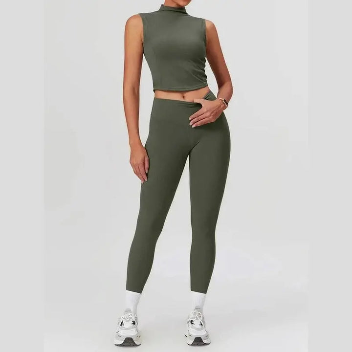 MunaWear  Sets  Talia - Stylish Two-Piece Workout Set Featuring Leggings And Sleeveless Top