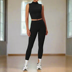 Talia - Stylish Two-Piece Workout Set Featuring Leggings And Sleeveless Top