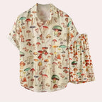 Terrance – Men's Colorful Summer Outfit Set with Playful Mushroom Print, Size S-L 0