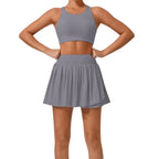 MunaWear - Sets - Tessa - Stylish Wide Shoulder Top & Skirt Set for Fitness and Yoga Enthusiasts - 