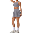 MunaWear - Sets - Tessa - Stylish Wide Shoulder Top & Skirt Set for Fitness and Yoga Enthusiasts - 