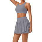 MunaWear - Sets - Tessa - Stylish Wide Shoulder Top & Skirt Set for Fitness and Yoga Enthusiasts - 