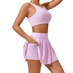 MunaWear - Sets - Tessa - Stylish Wide Shoulder Top & Skirt Set for Fitness and Yoga Enthusiasts - 