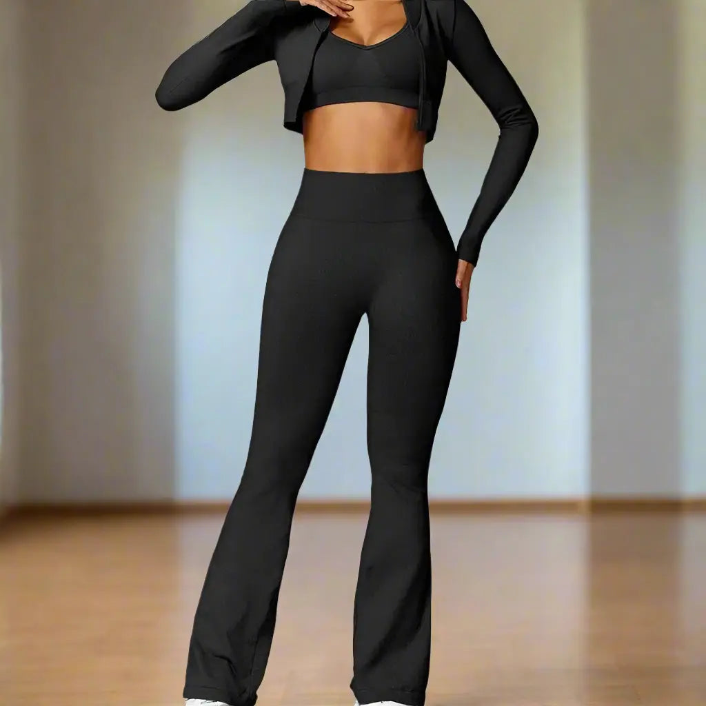 Yara - Stylish Fitness Jacket And Leggings Set Perfect For Yoga And Padel