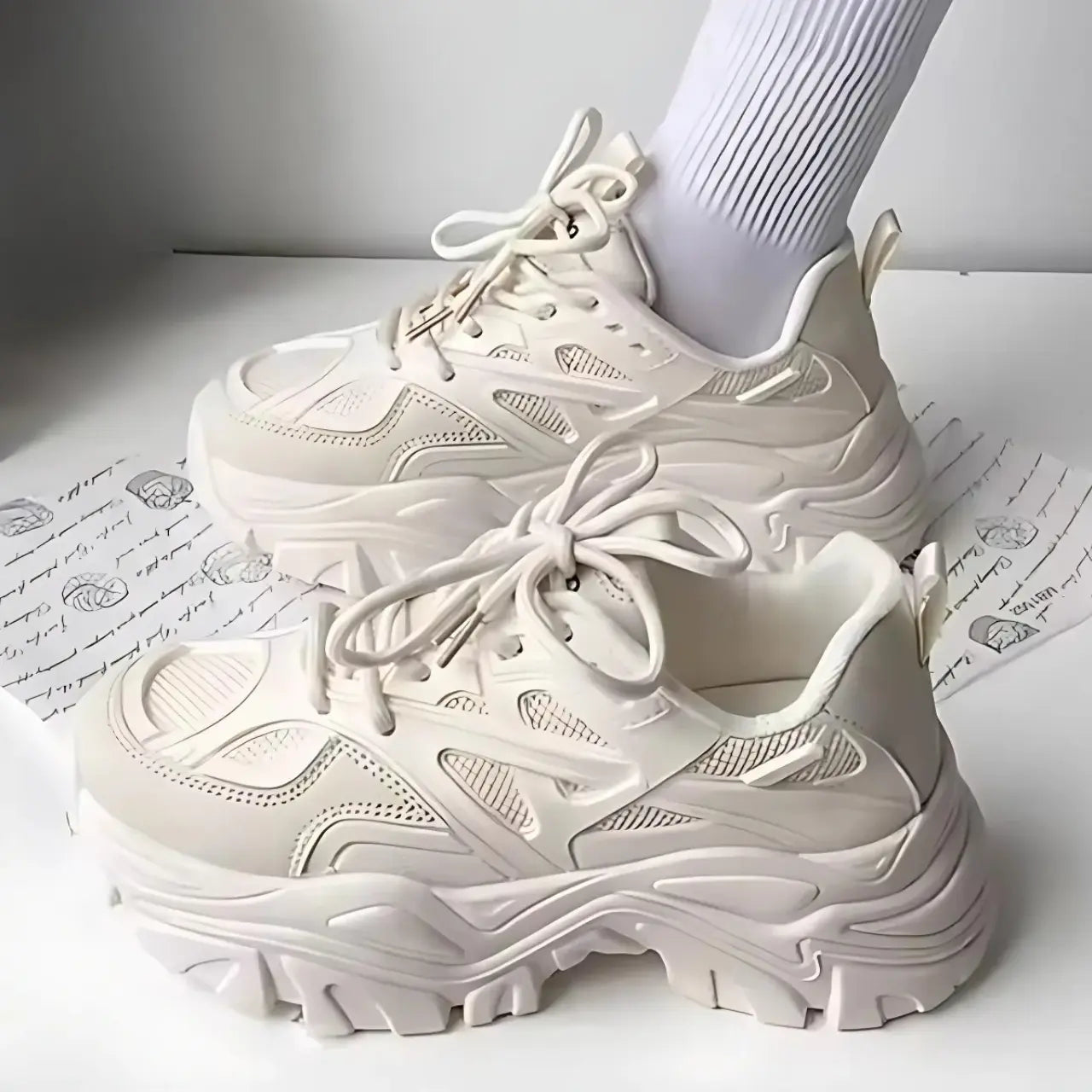 MunaWear - Shoes - Arwen – Trendy Women's Sneakers with Chunky Design for Casual Outings - 