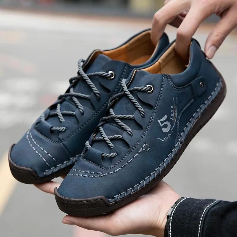 MunaWear - Shoes - Axen – Classic Leather Casual Shoes for Men with Non-Slip Design - 