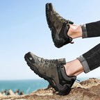 MunaWear  Shoes  Bravestone - Durable Suede Leather Hiking Boots for Men, Comfortable Outdoor Walking & Trekking Footwear