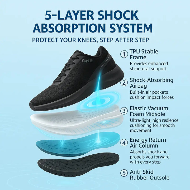 MunaWear  Shoes  Evan – Unisex Ultra-Lightweight Shock Absorbing Running Shoes with Non-Slip Outsole & Reflective Feature 