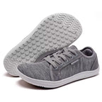 MunaWear - Shoes - Imani - Wide Toe Box Minimalist Barefoot Shoes for Men and Women - Comfortable Barefoot Running & Casual Wear - Gray/White / 47