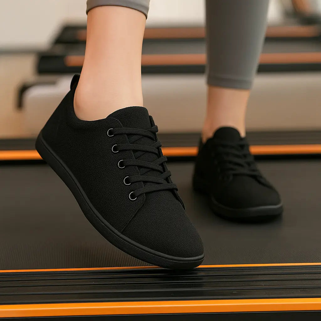 MunaWear  Shoes  Jordan - Wide Toe Minimalist Barefoot Running Shoes with Zero Drop Sole and Breathable Mesh for Women  Black-46