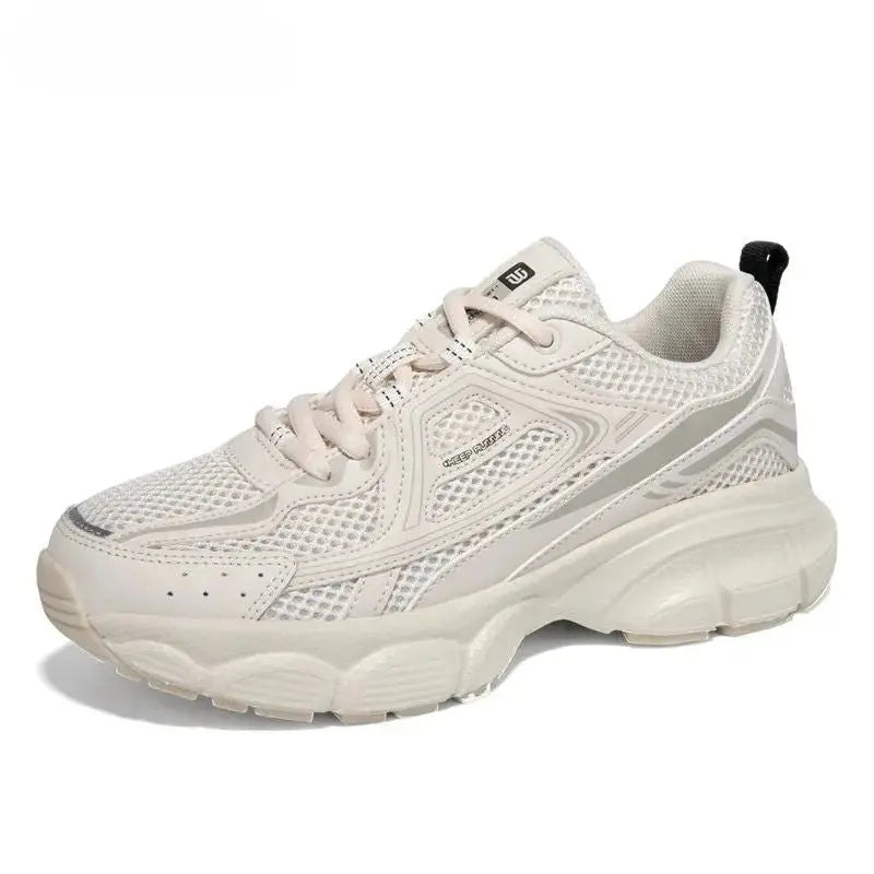 MunaWear  Shoes  Kaia – White Women's Trainers with Lightweight Breathable Design & Anti-Slip Sole for Outdoor Jogging  Cream-40