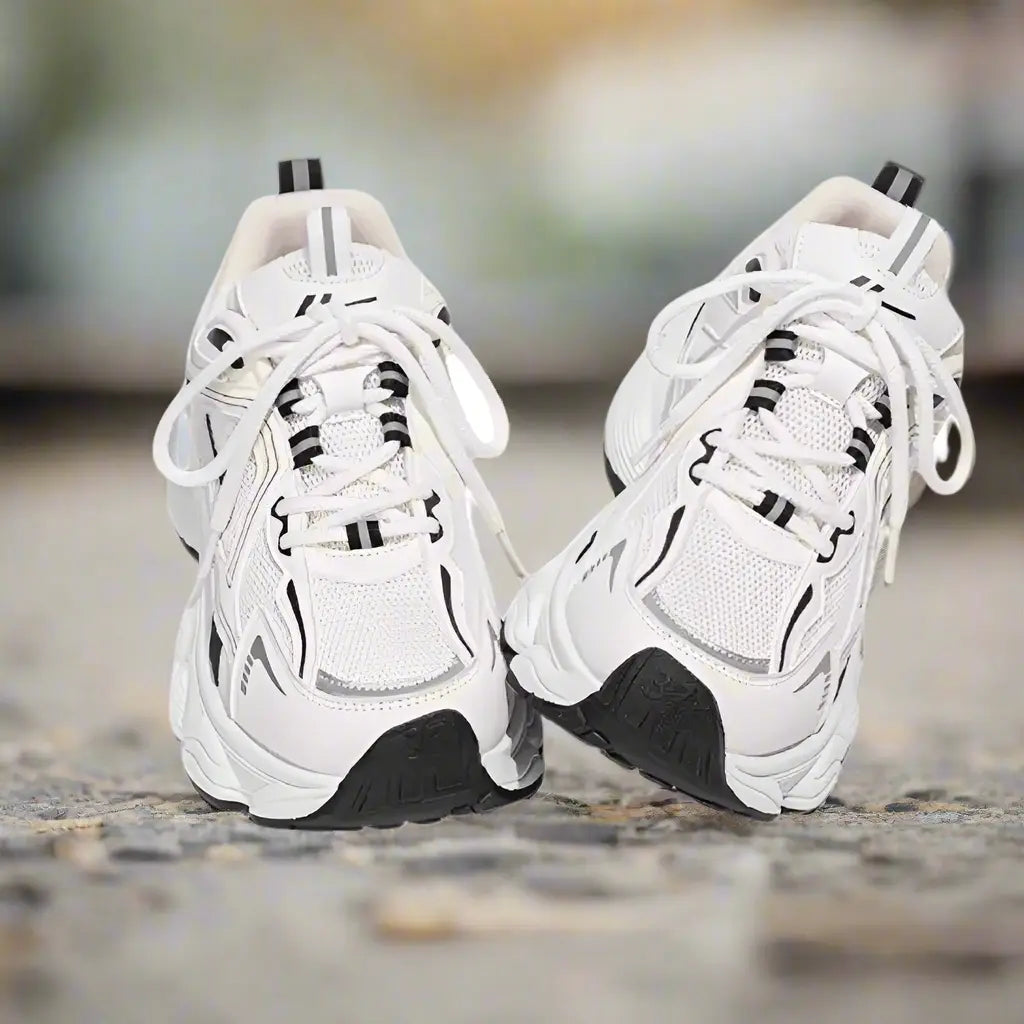 Kaia – White Women's Trainers with Lightweight Breathable Design & Anti-Slip Sole for Outdoor Jogging