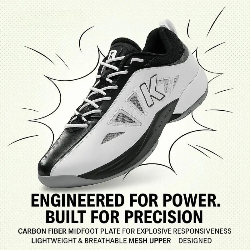 MunaWear  Shoes  Orion – Professional Badminton Shoes for Men with Shock Absorption and Carbon Fiber Support 