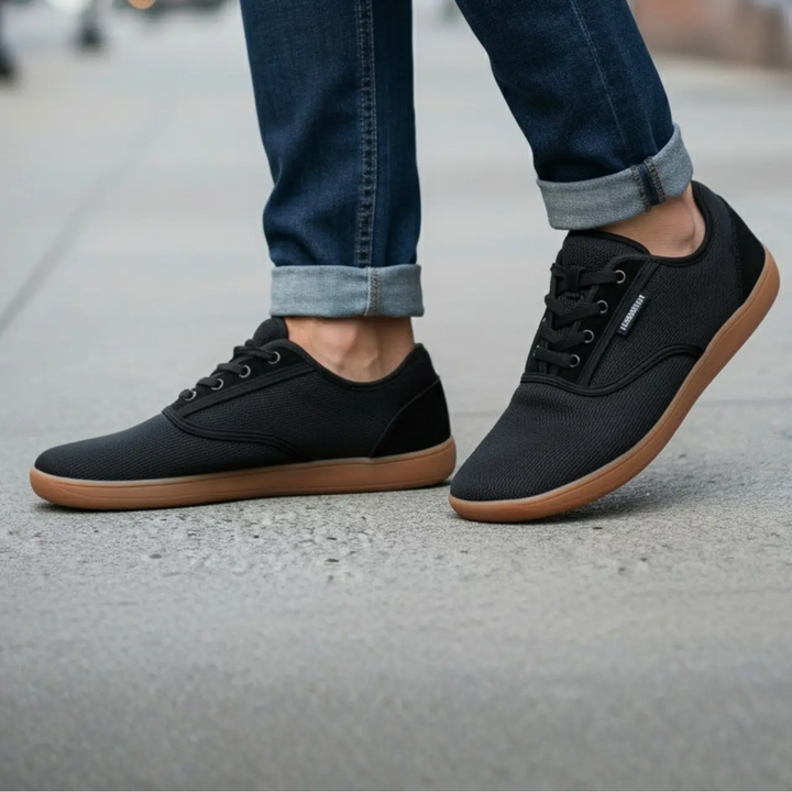 MunaWear - Shoes - Parker – Wide-Toe-Box Barefoot Running Shoes, Minimalist & Breathable Zero Drop Trail Footwear for Men and Women - Black/Brown / 47