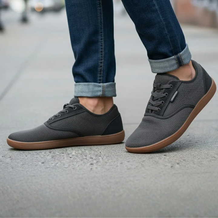 MunaWear - Shoes - Parker – Wide-Toe-Box Barefoot Running Shoes, Minimalist & Breathable Zero Drop Trail Footwear for Men and Women - Gray/Brown / 47