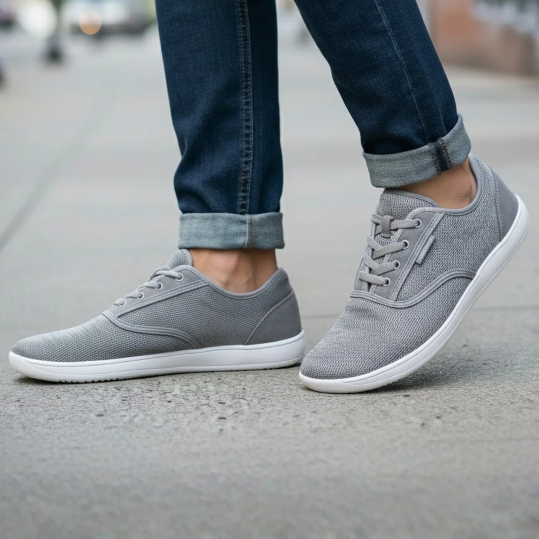 MunaWear - Shoes - Parker – Wide-Toe-Box Barefoot Running Shoes, Minimalist & Breathable Zero Drop Trail Footwear for Men and Women - Gray/White / 47