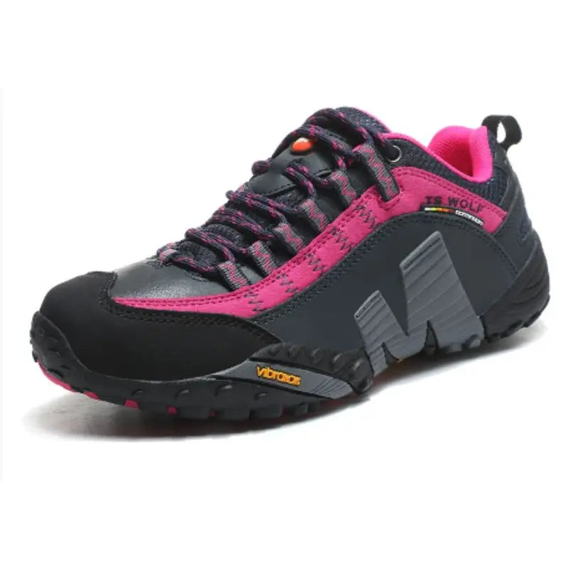 MunaWear - Shoes - TrailFloat – Waterproof Genuine Leather Hiking Boots for Men and Women, Durable & Comfortable Outdoor Footwear - Pink / 45