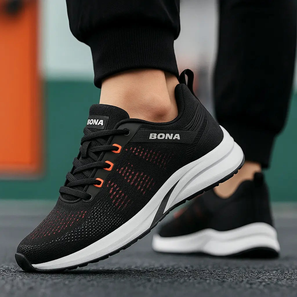 MunaWear  Shoes  Zion - Lightweight Breathable Mesh Sneakers for Men, Perfect for Running and Outdoor Activities  Black-10.5