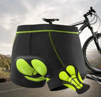 MunaWear - Shorts - Ethan – Breathable Men's Cycling Shorts with 5D Gel Pad for Ultimate Comfort, Sizes M-XXXL - Black/Green / 3XL