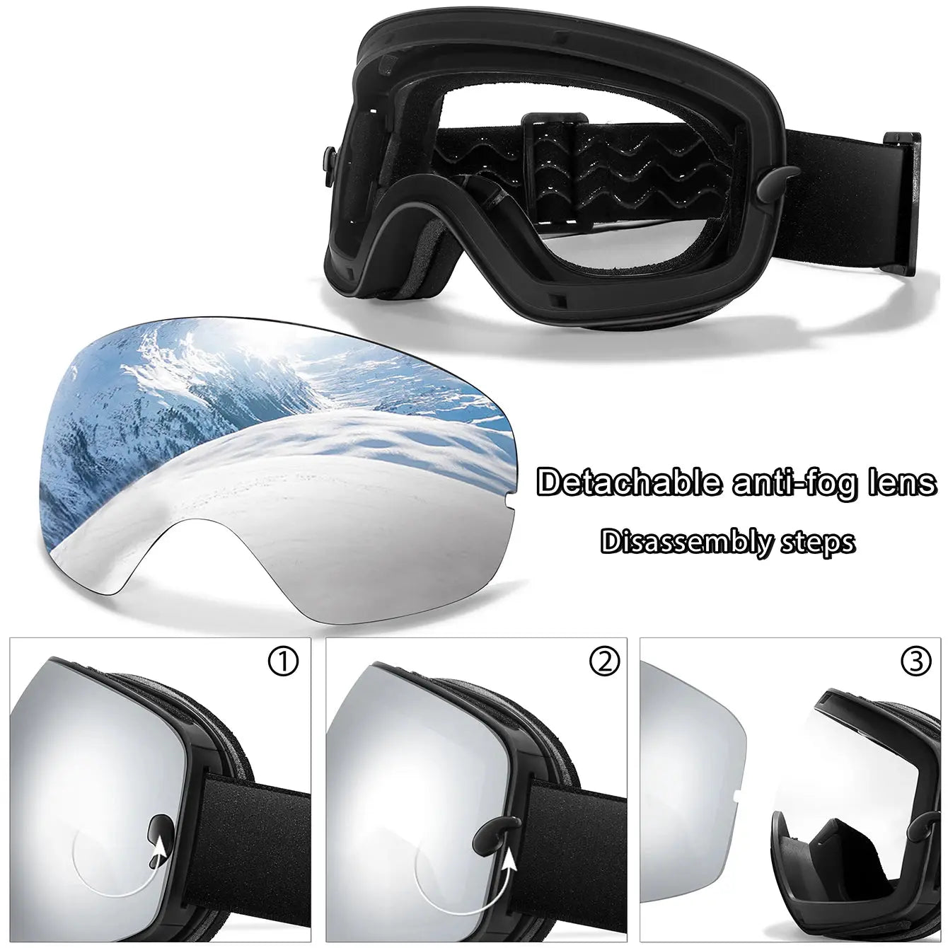 Caden – Premium Men's Ski Goggles With Anti-Fog Lens For Snow Adventures 5