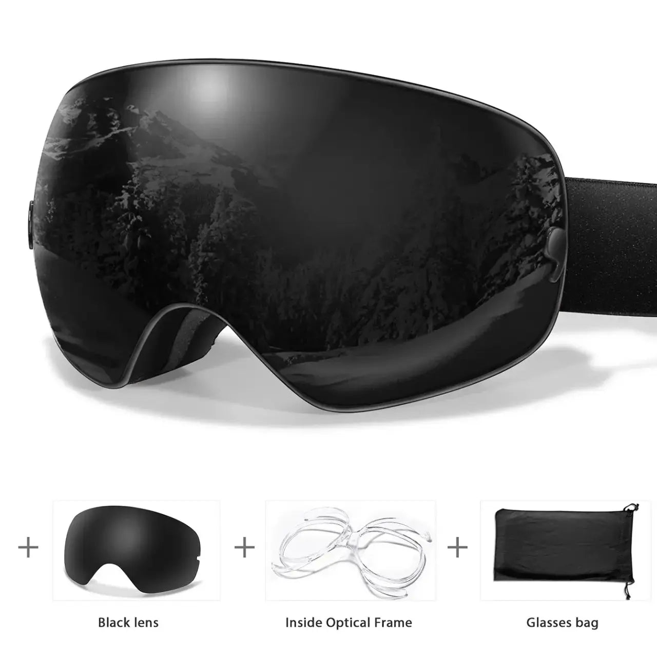 MunaWear - Ski Goggles - Frosk – Premium Men's Ski Goggles With Anti-Fog Lens For Snow Adventures - 
