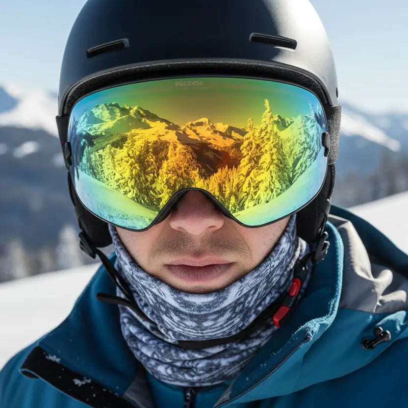 MunaWear - Ski Goggles - Frosk – Premium Men's Ski Goggles With Anti-Fog Lens For Snow Adventures - 
