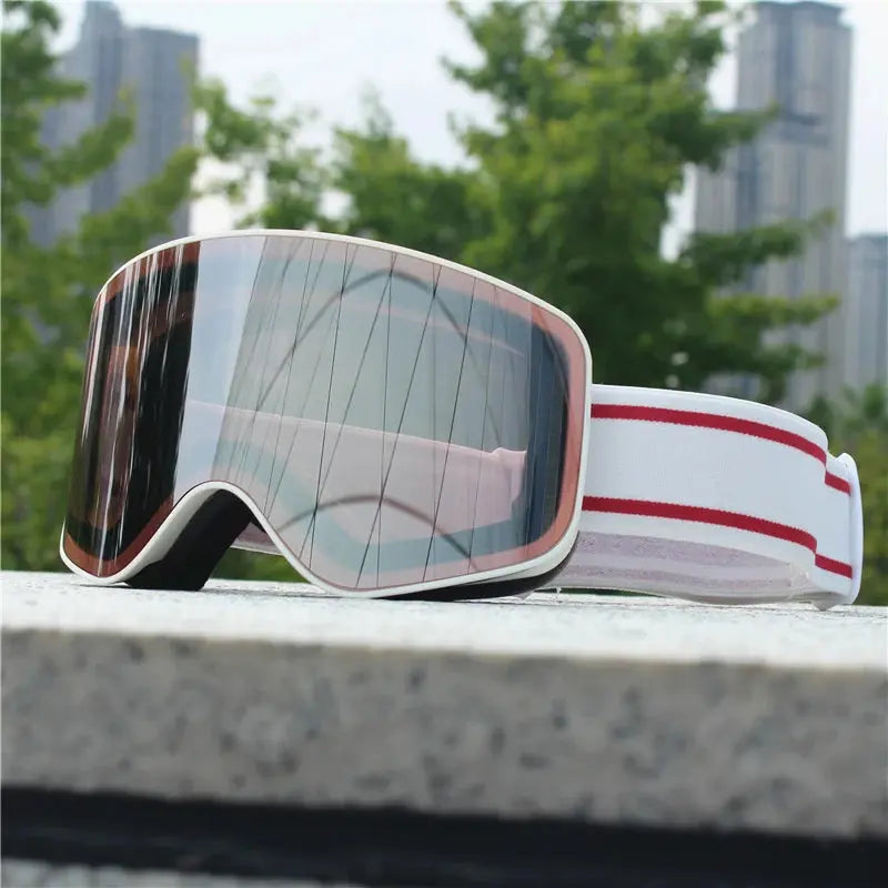 MunaWear - Ski Goggles - Oaken – Stylish Prescription Ski Goggles With UV Protection And Anti-Fog For Winter Sports - White