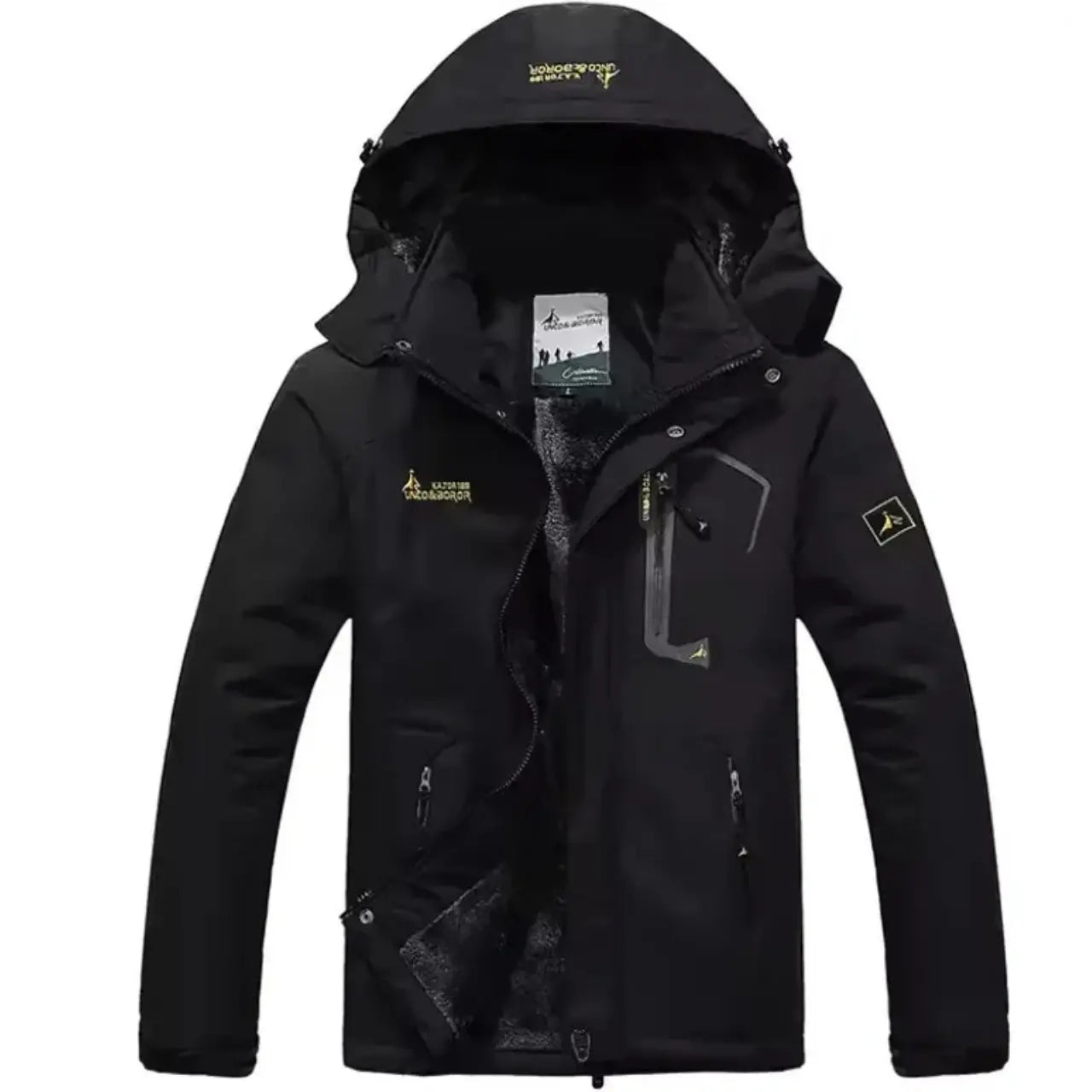 MunaWear - Ski Jackets - Logan – Versatile Men's Ski Jacket With Adjustable Hood For Winter Adventures - Black